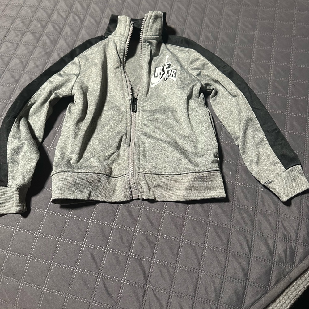 Kids Gray Nike Air Jordan Zip-Up Jacket